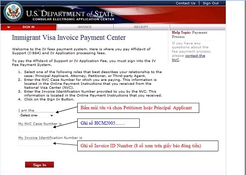 biểu thu phí phỏng vấn visa mỹ